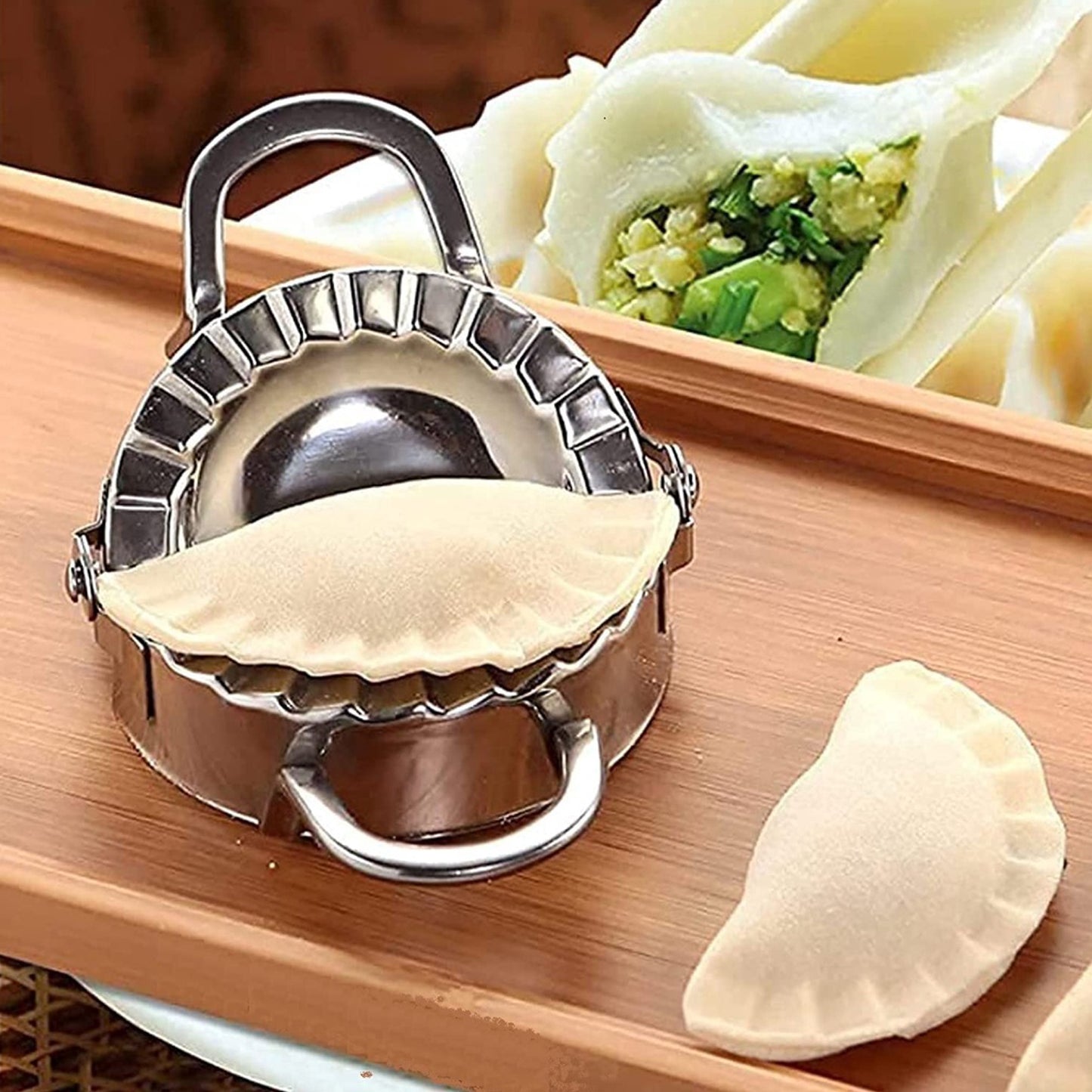 2219 Stainless Steel Dumpling Maker | Dough Cutter & Pie Mold Tool