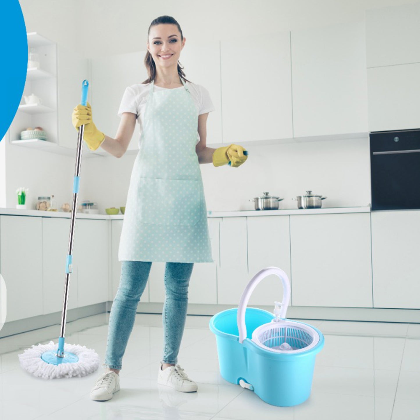 Plastic 360° Spin Mop with 2 Microfiber Heads