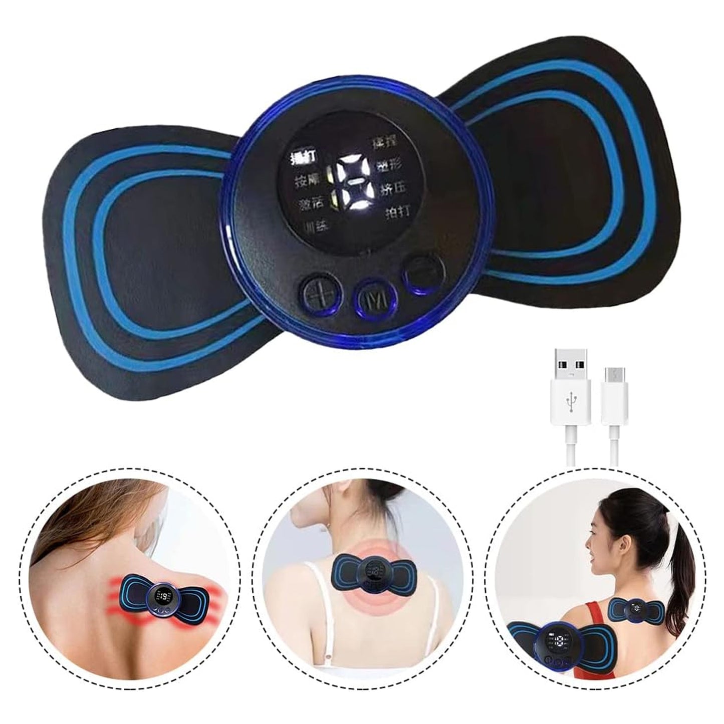 6204Portable USB Neck Massager – Mini EMS Lymphatic Massager