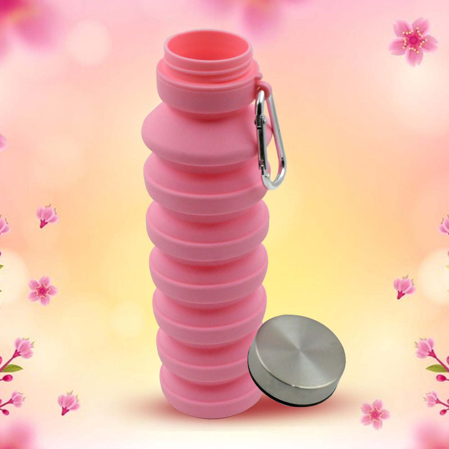 Foldable Silicone Water Bottle | Leak-Proof Travel Sports Bottle (1 Pc)