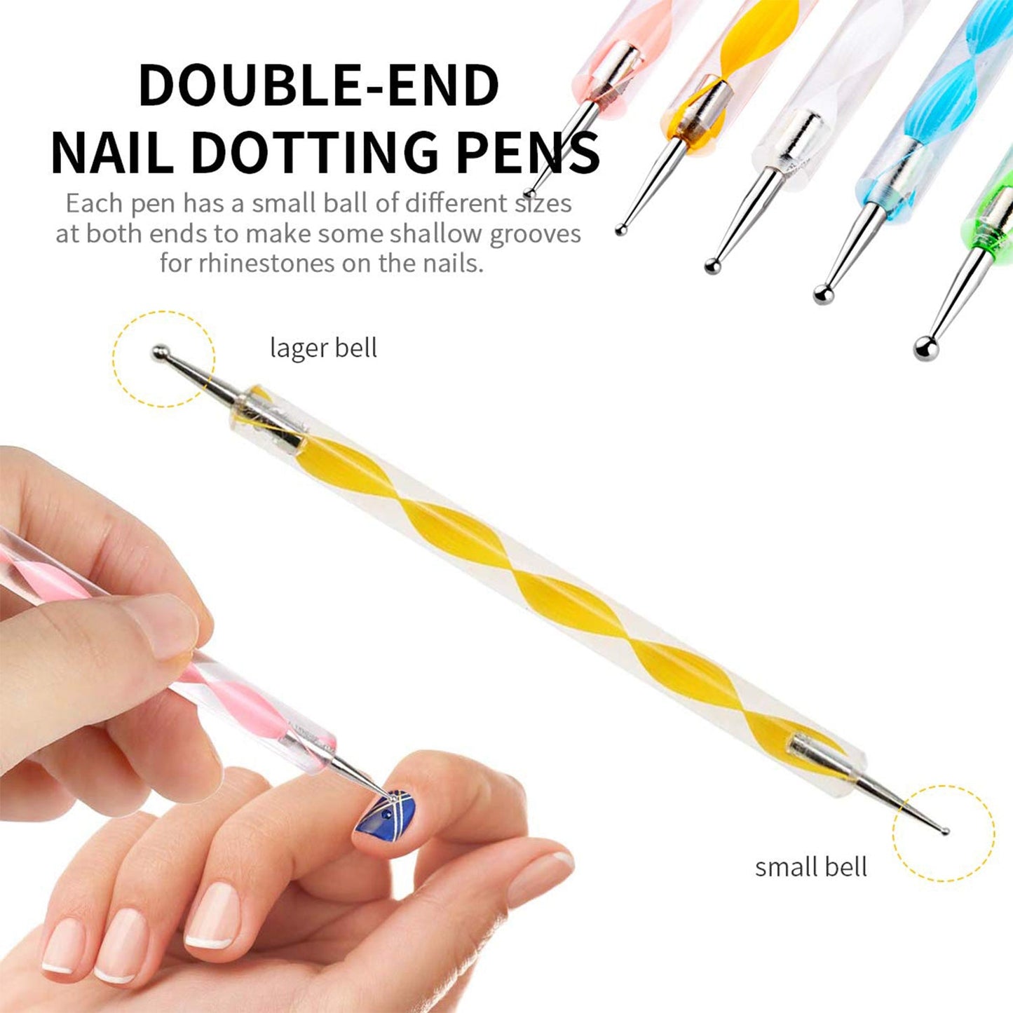 6020 Nail Art Point Pen Set – 5 Pcs