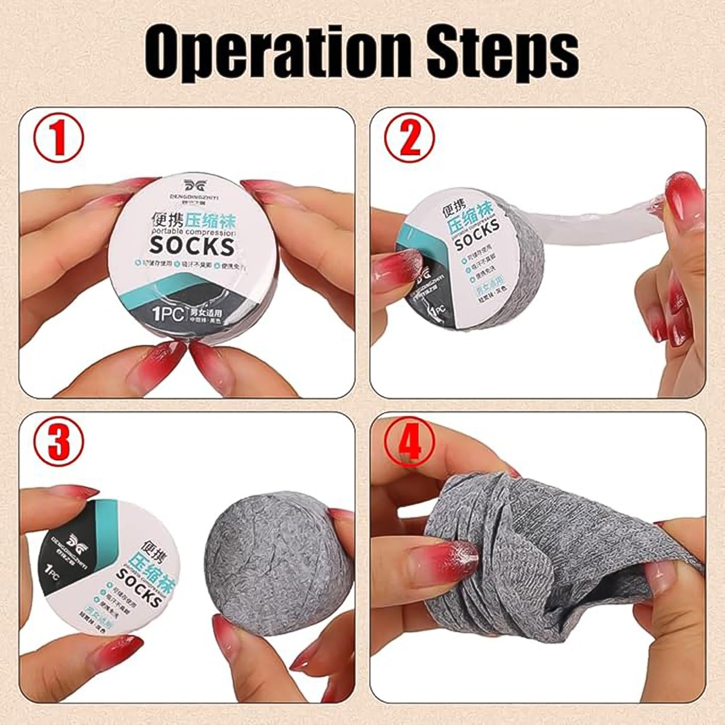 Portable Disposable Compression Socks for Travel & Sports (1 Pair)