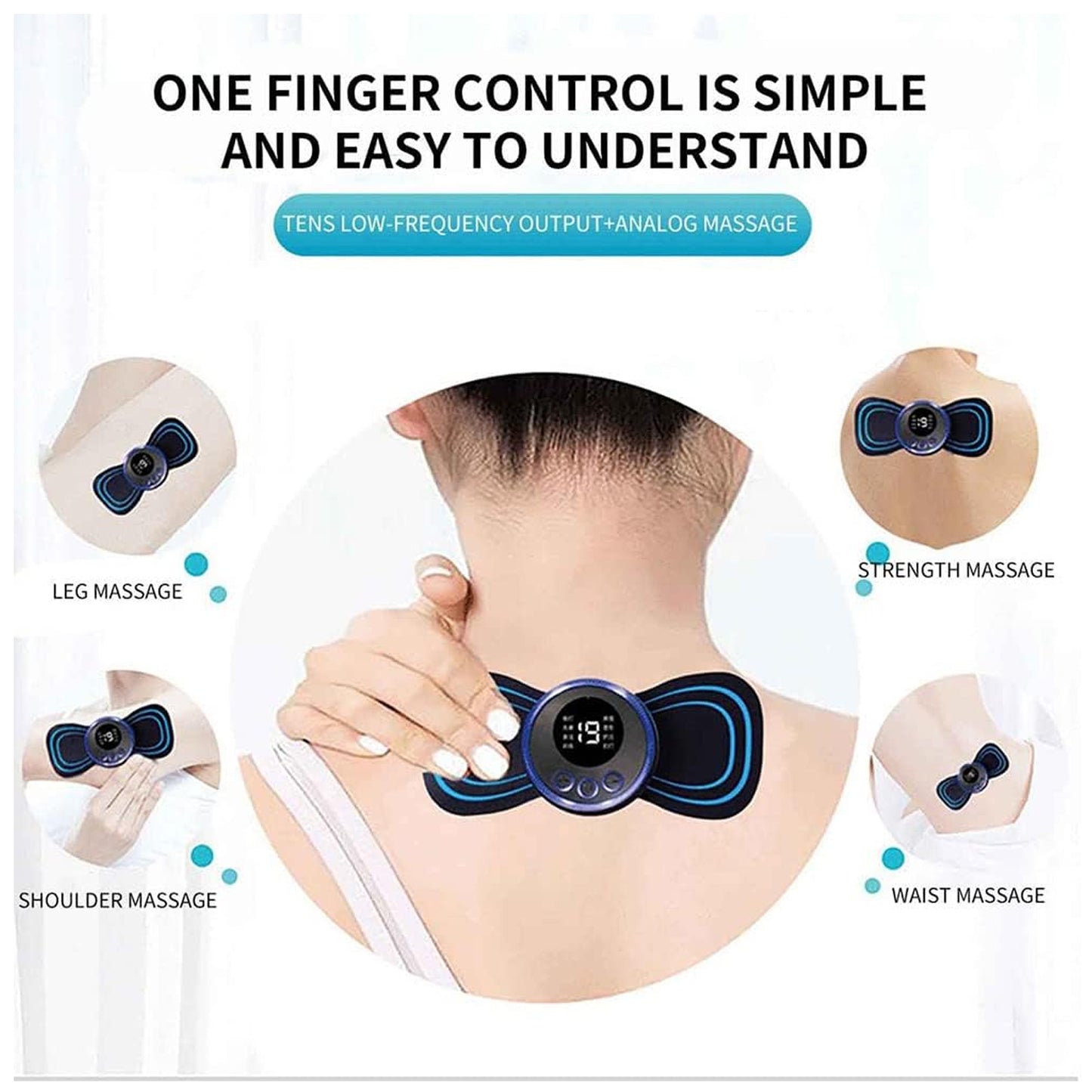 6204Portable USB Neck Massager – Mini EMS Lymphatic Massager