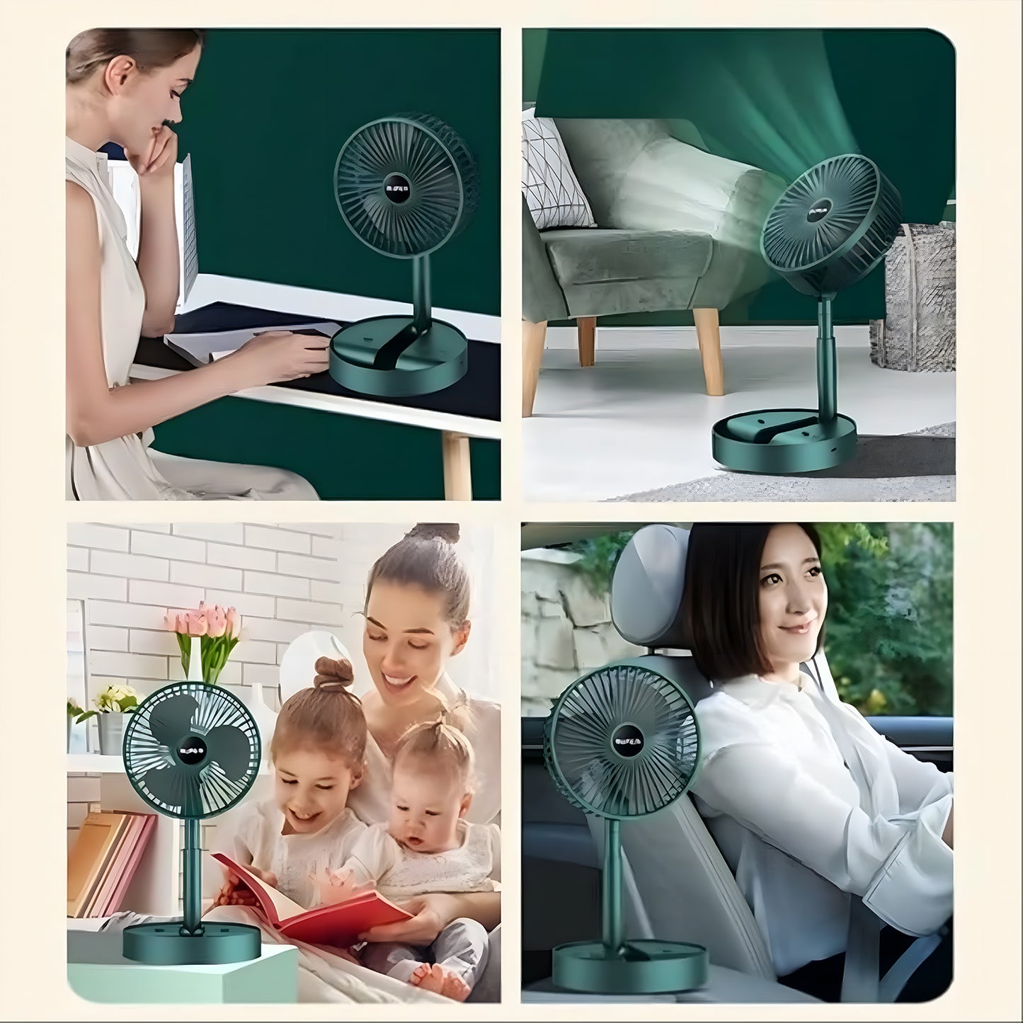 4642 Telescopic Electric Desktop Fan – Height Adjustable, Foldable & Portable