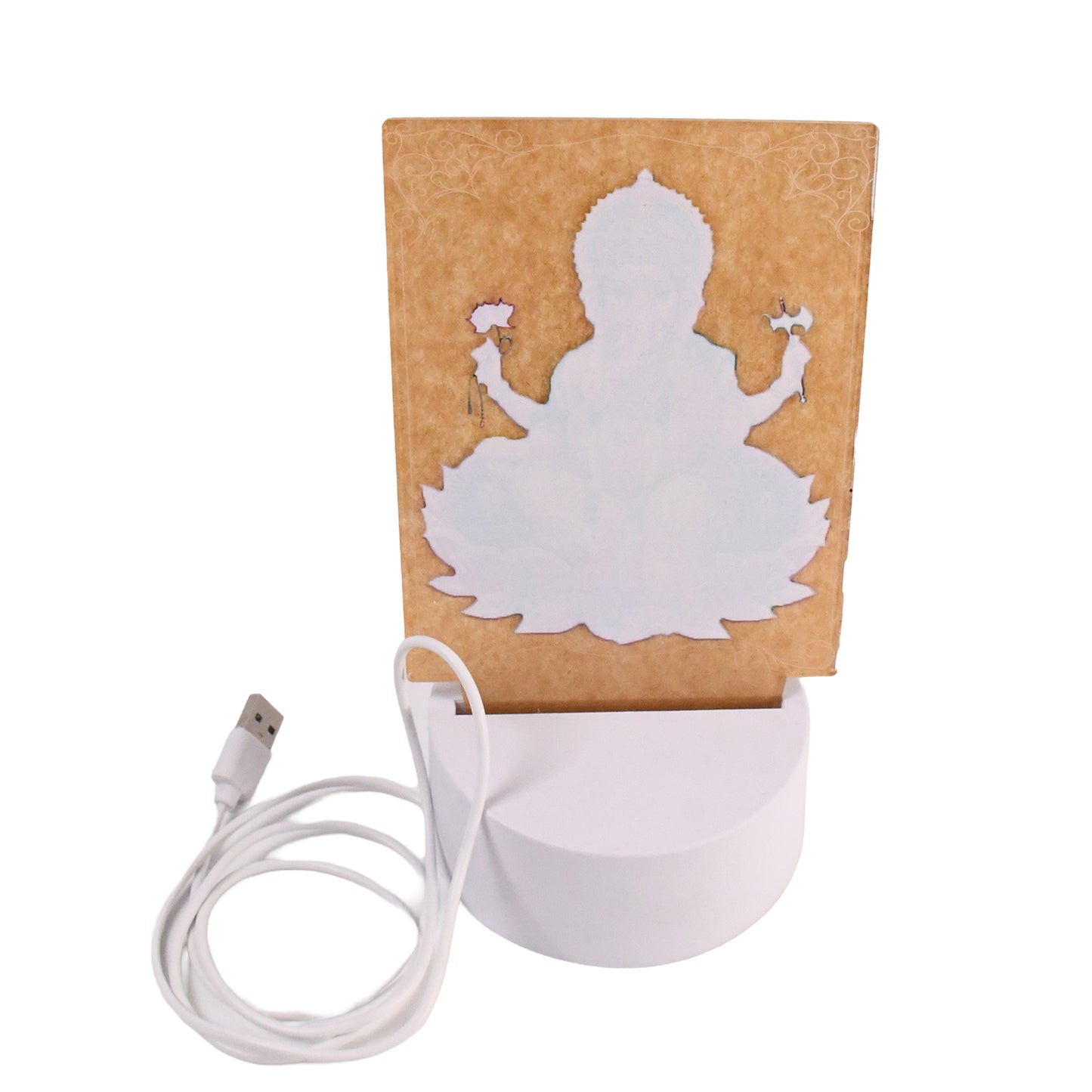3D Lord Ganesh LED Night Light – Warm White, USB Powered