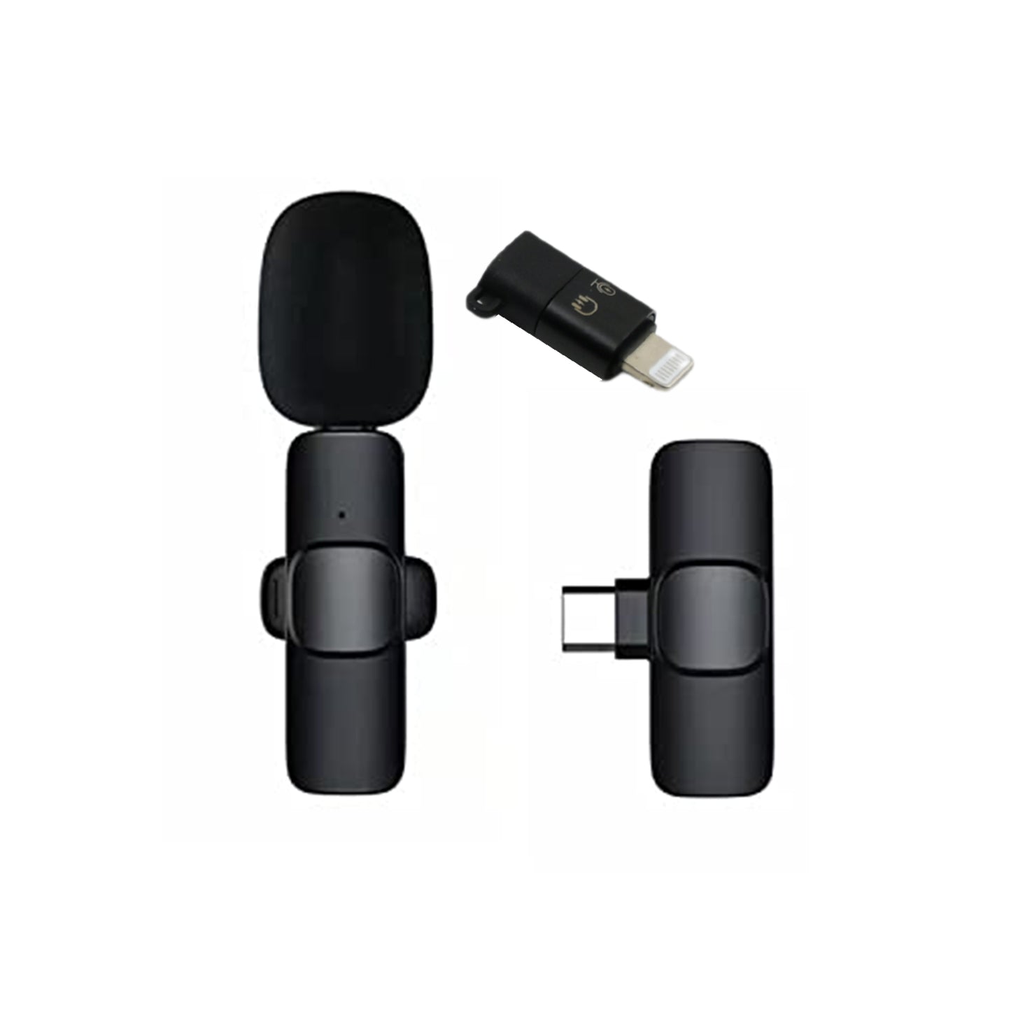 Intelligent Noise Cancelling Wireless Clip-On Microphone for Type-C & iPhone