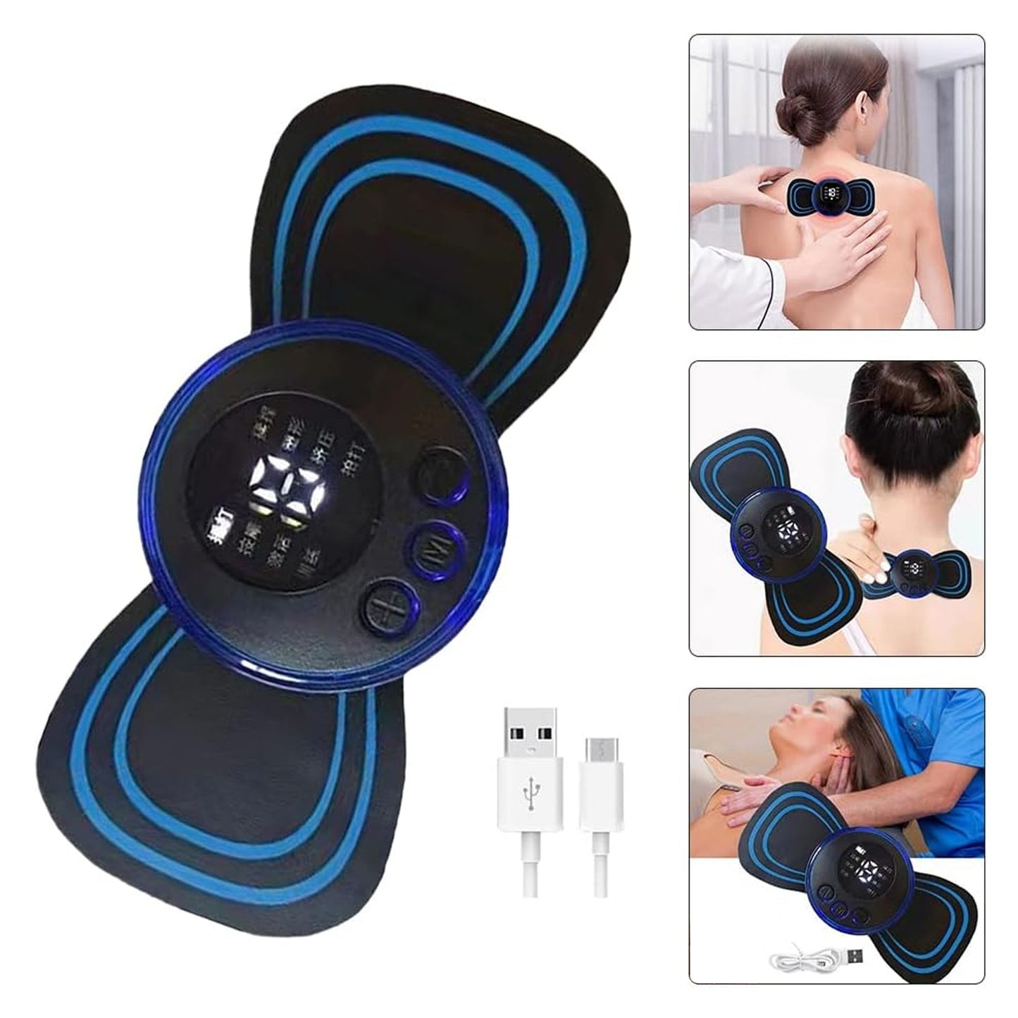 6204Portable USB Neck Massager – Mini EMS Lymphatic Massager