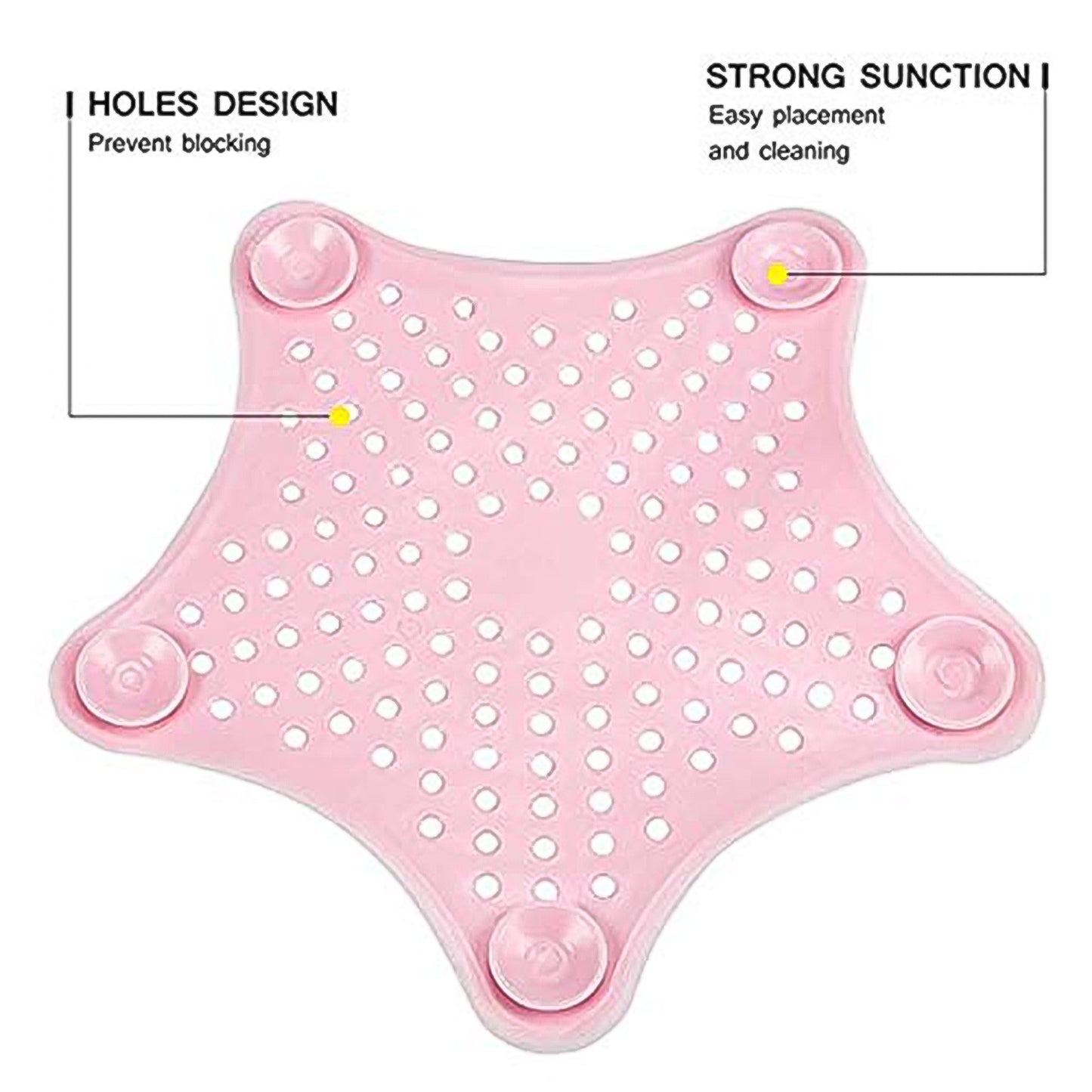 Baby Pink Star-Shaped Sink & Drain Hair Catcher