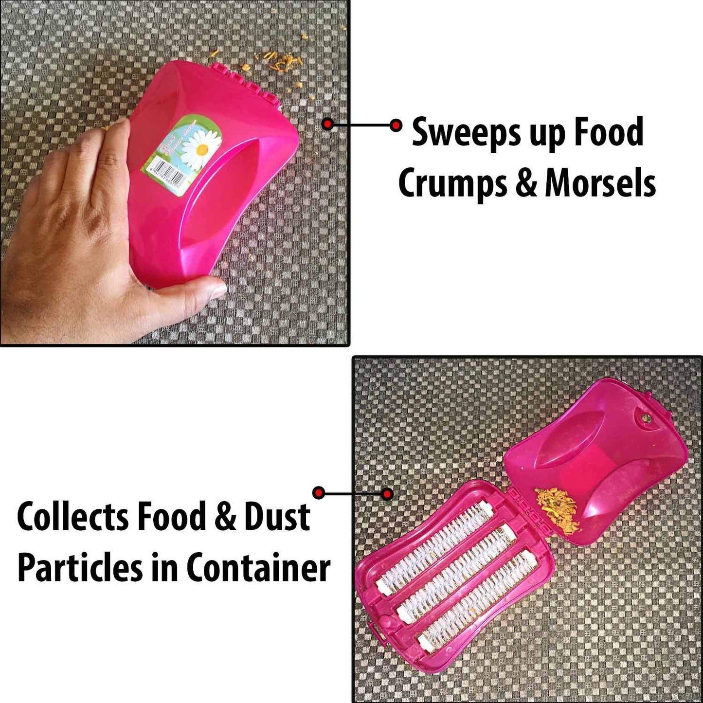 6230a – Plastic Handheld Carpet Roller Brush with Dust Collector