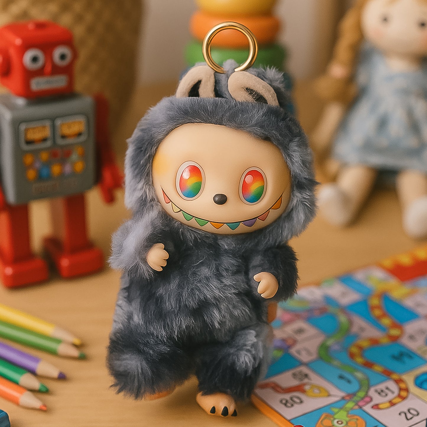 Cartoon Keychain with Hook – Lububu Doll 1 Pc