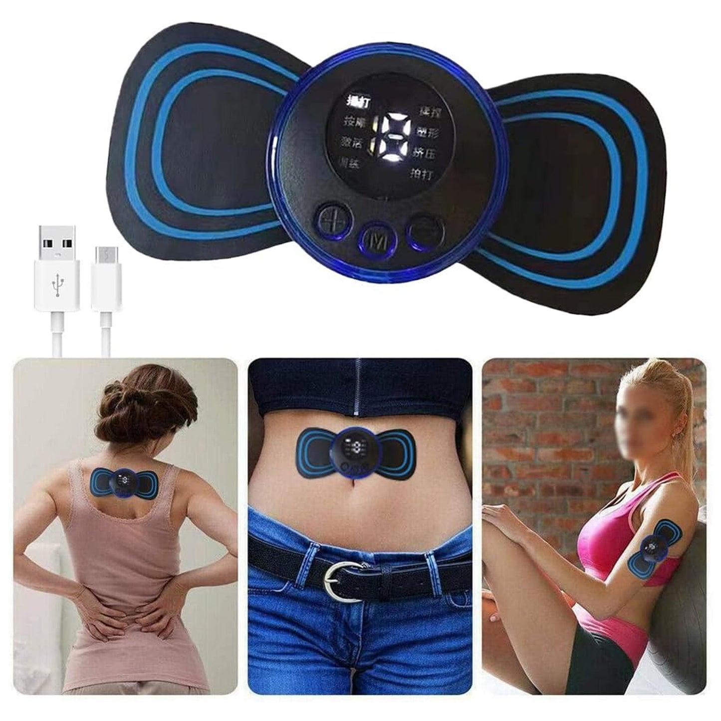 6204Portable USB Neck Massager – Mini EMS Lymphatic Massager