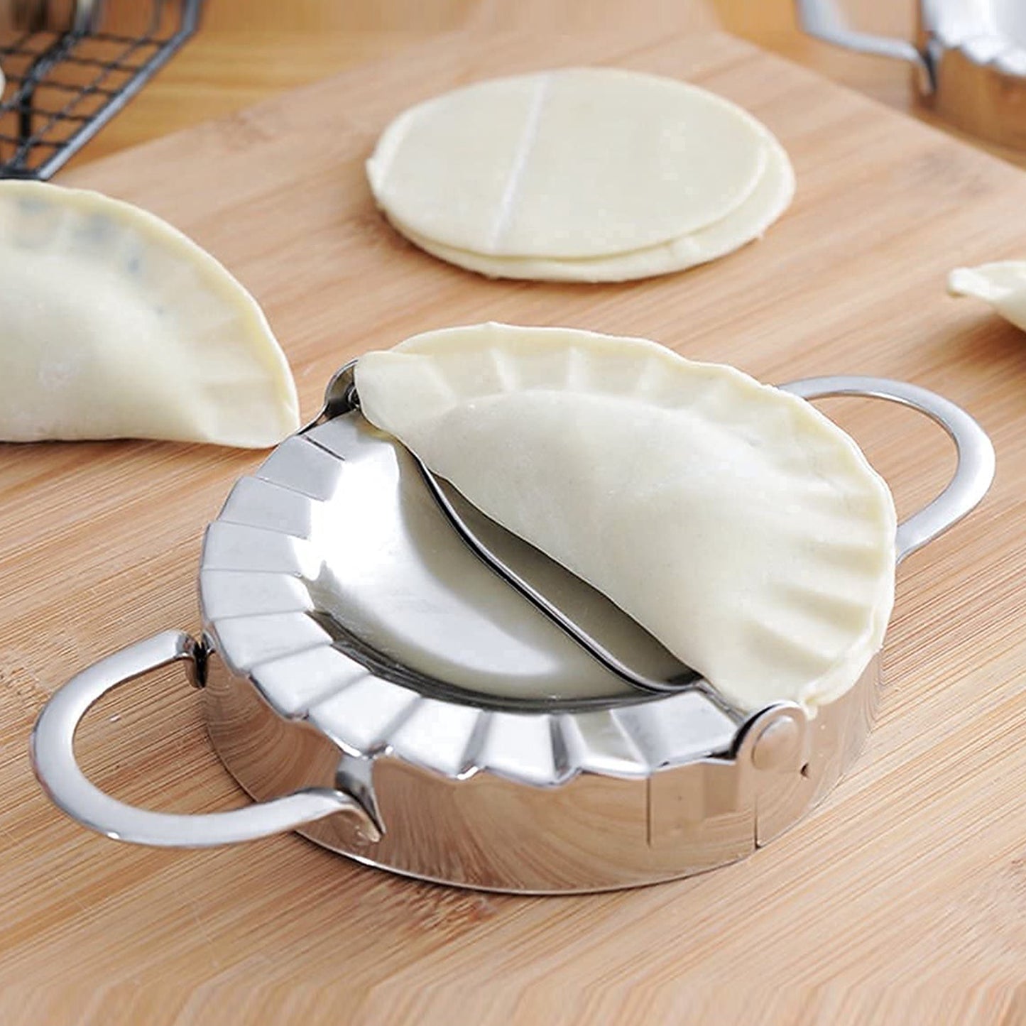 2219 Stainless Steel Dumpling Maker | Dough Cutter & Pie Mold Tool