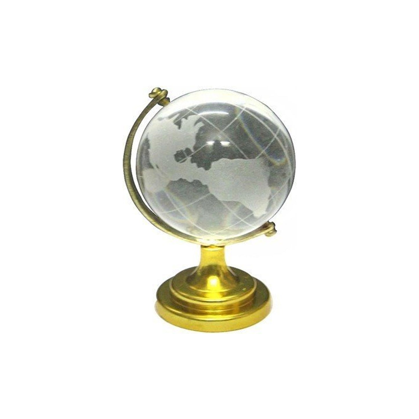 Crystal Globe / World Map 50mm with Golden Stand
