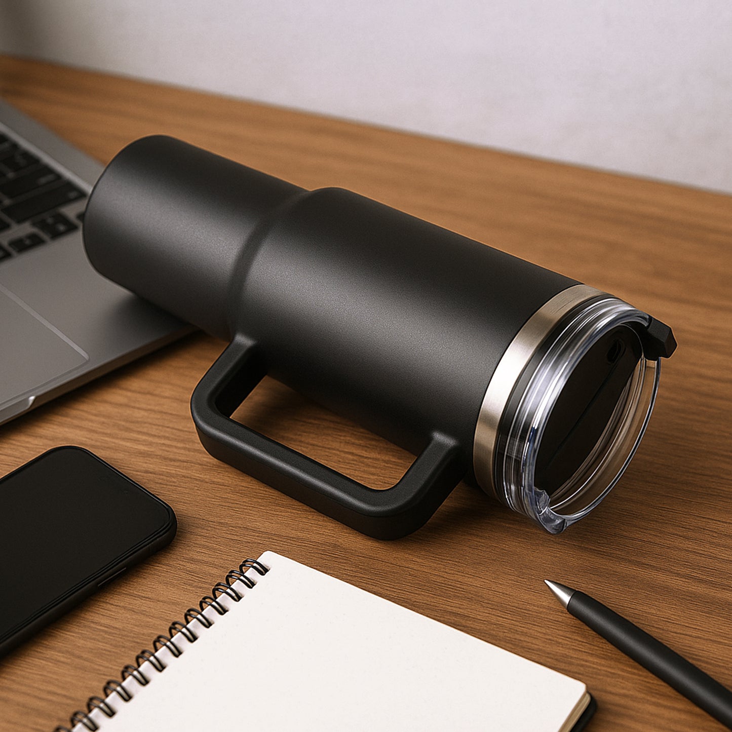 1200 ML Stainless Steel Vacuum Travel Mug with Straw & Handle