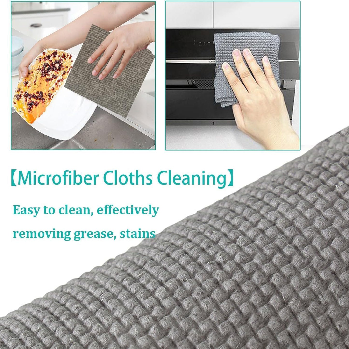 8190 Durable Microfiber Kitchen Scrub Cloth Roll 20×22cm (1 Pc)