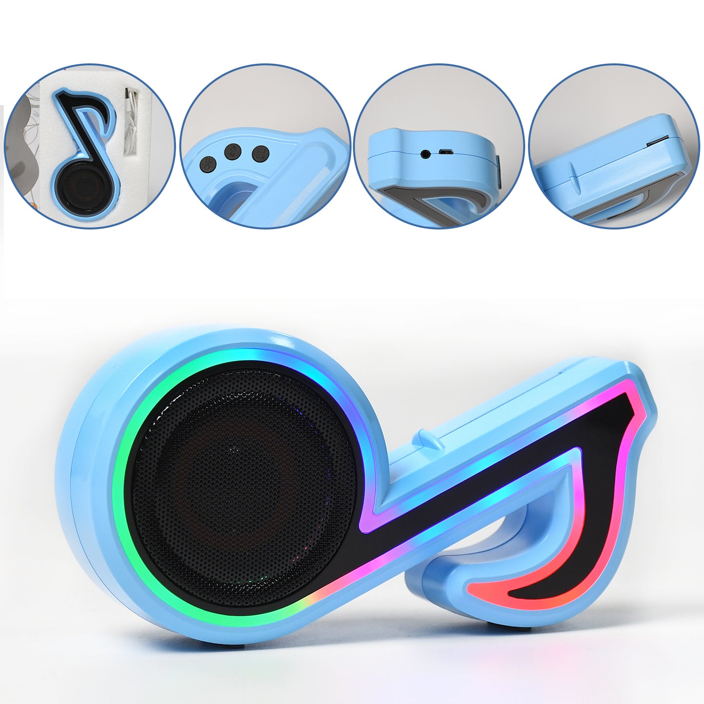 6068 Mini Music Note LED Bluetooth Speaker