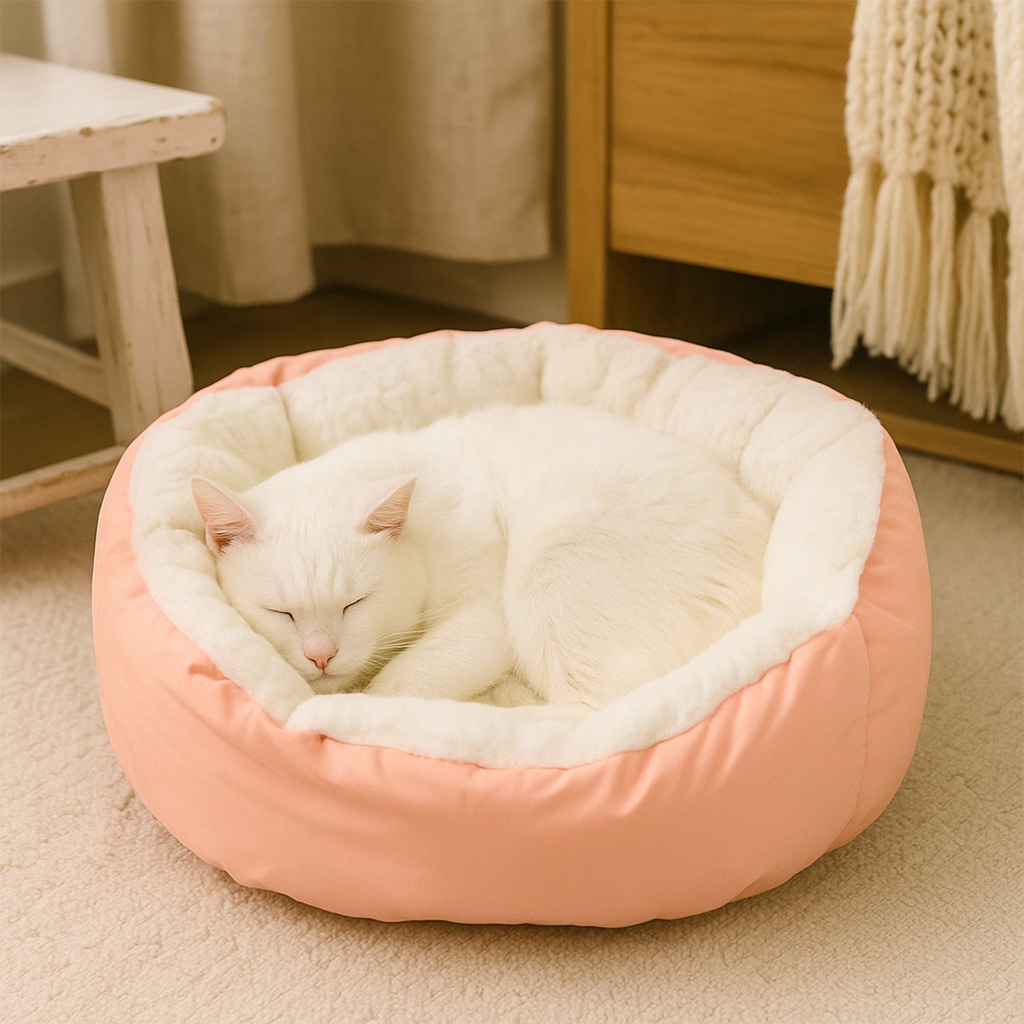 Soft Plush Pet Bed for Small Cats & Dogs – Washable Cushion (1 Pc / Assorted)