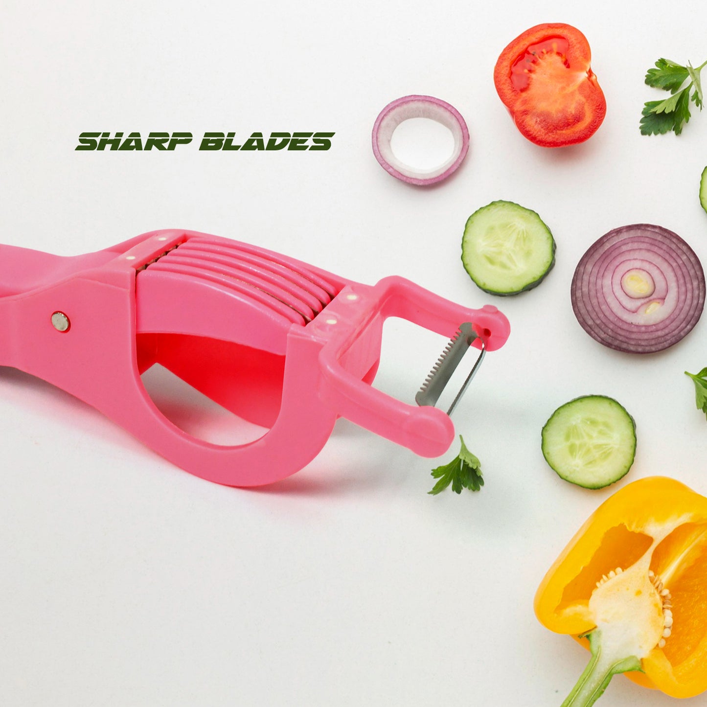 2 in 1 Vegetable & Fruit Cutter with Peeler | Stainless Steel Blade (1 Pc)