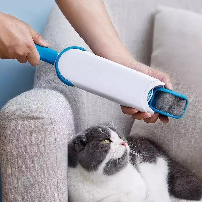 1241 Pet Hair Remover – Double-Sided Self-Cleaning & Reusable Fur Brush with Travel Size