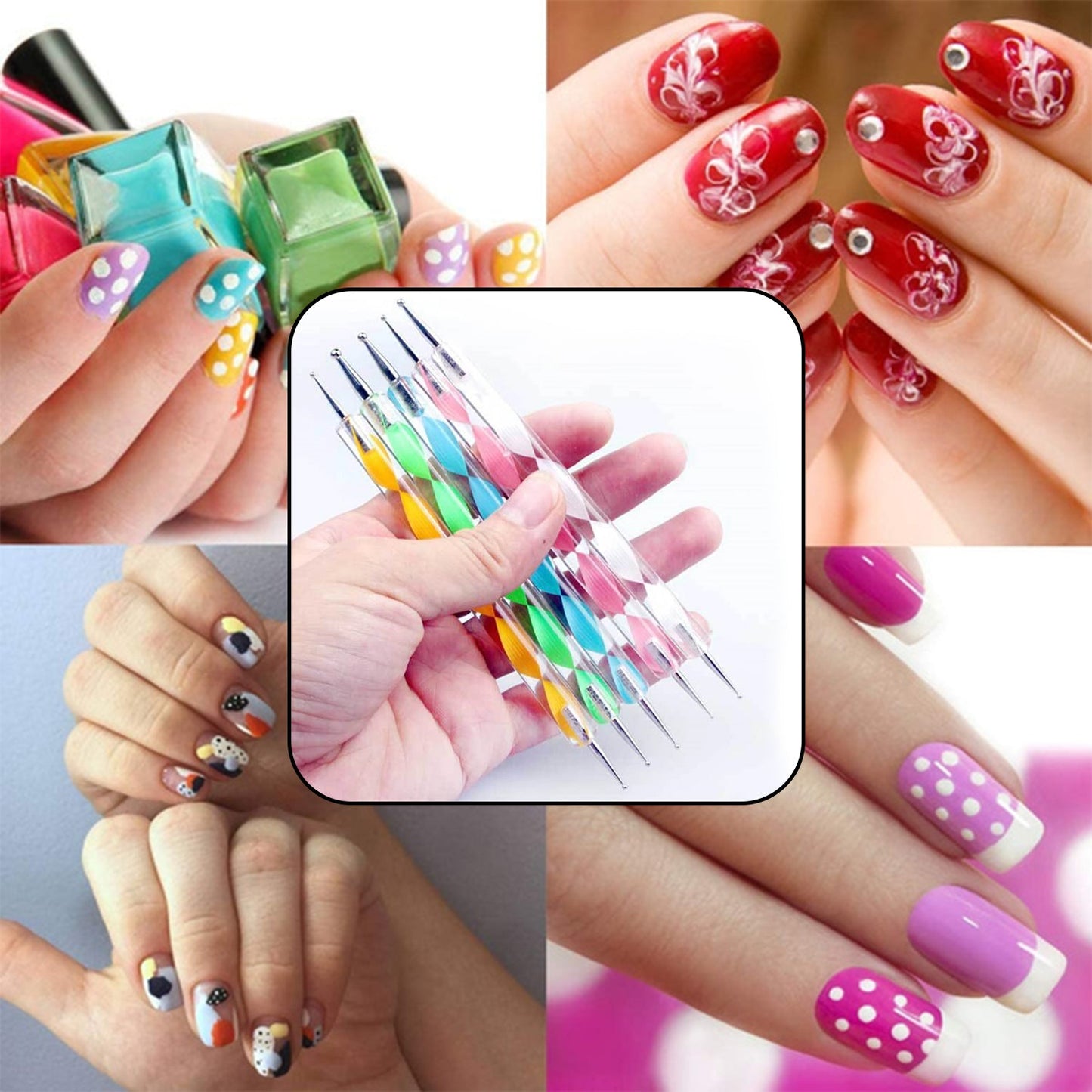 6020 Nail Art Point Pen Set – 5 Pcs