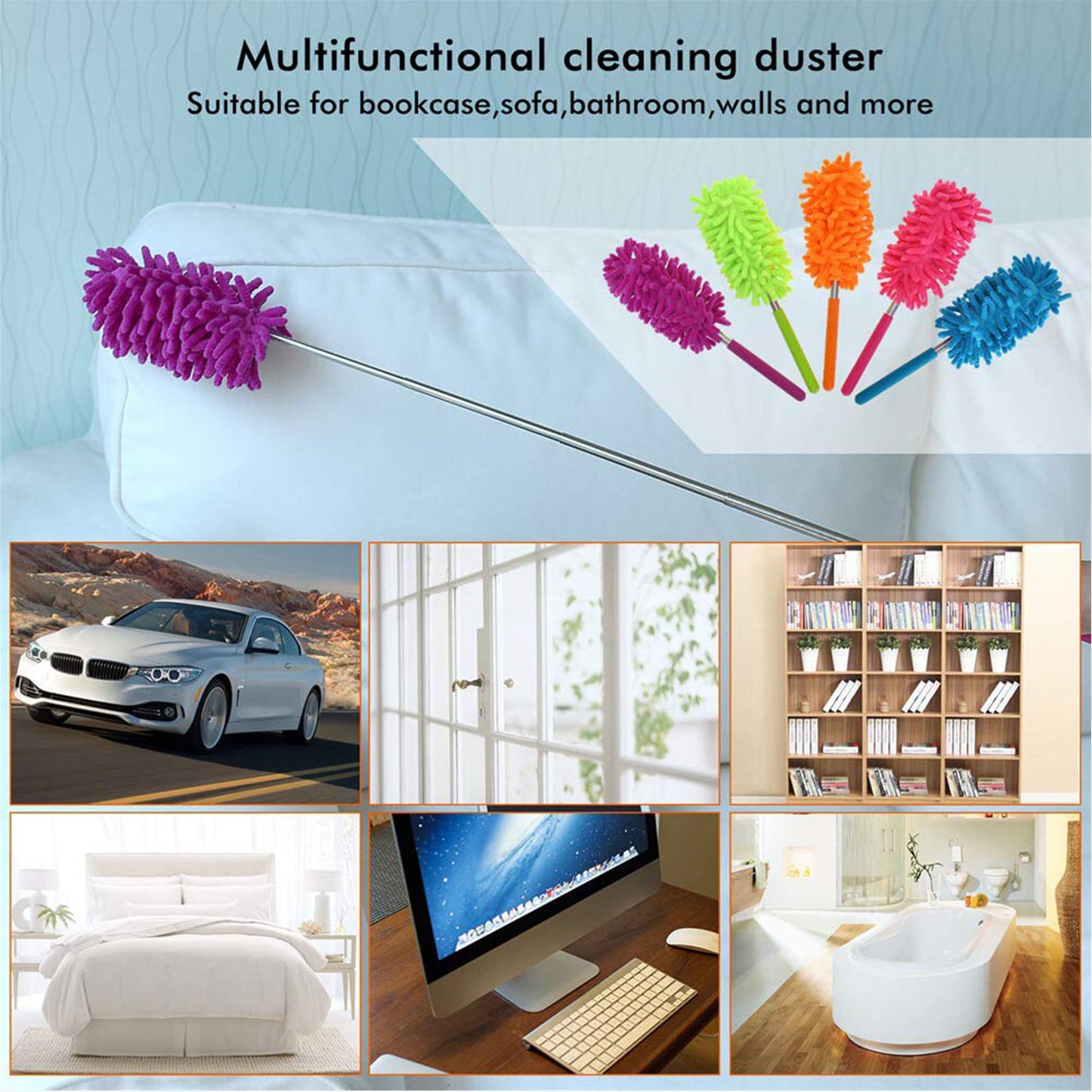 6017 Microfiber Fan Cleaning Duster