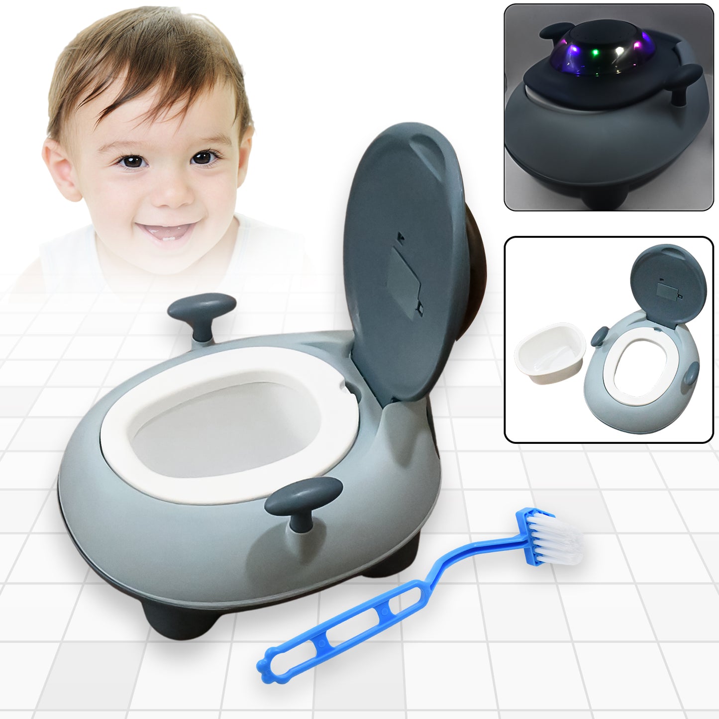 Baby Potty Training Seat | Portable Potty Chair with Music & Light (1+ Year Boys & Girls)