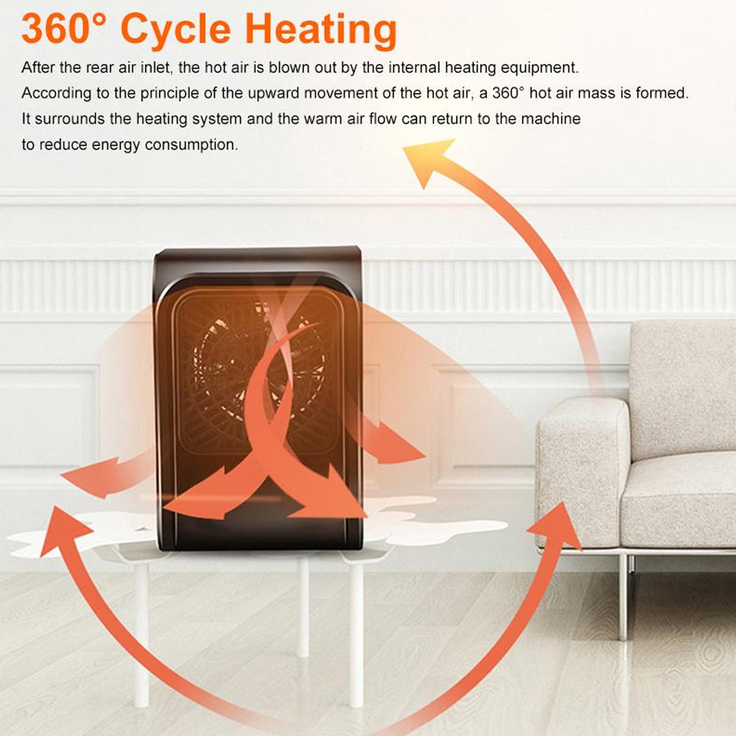 6683 Room Heater 220V – Brown Box Heater with 1 Plug for Office & Bedroom Use