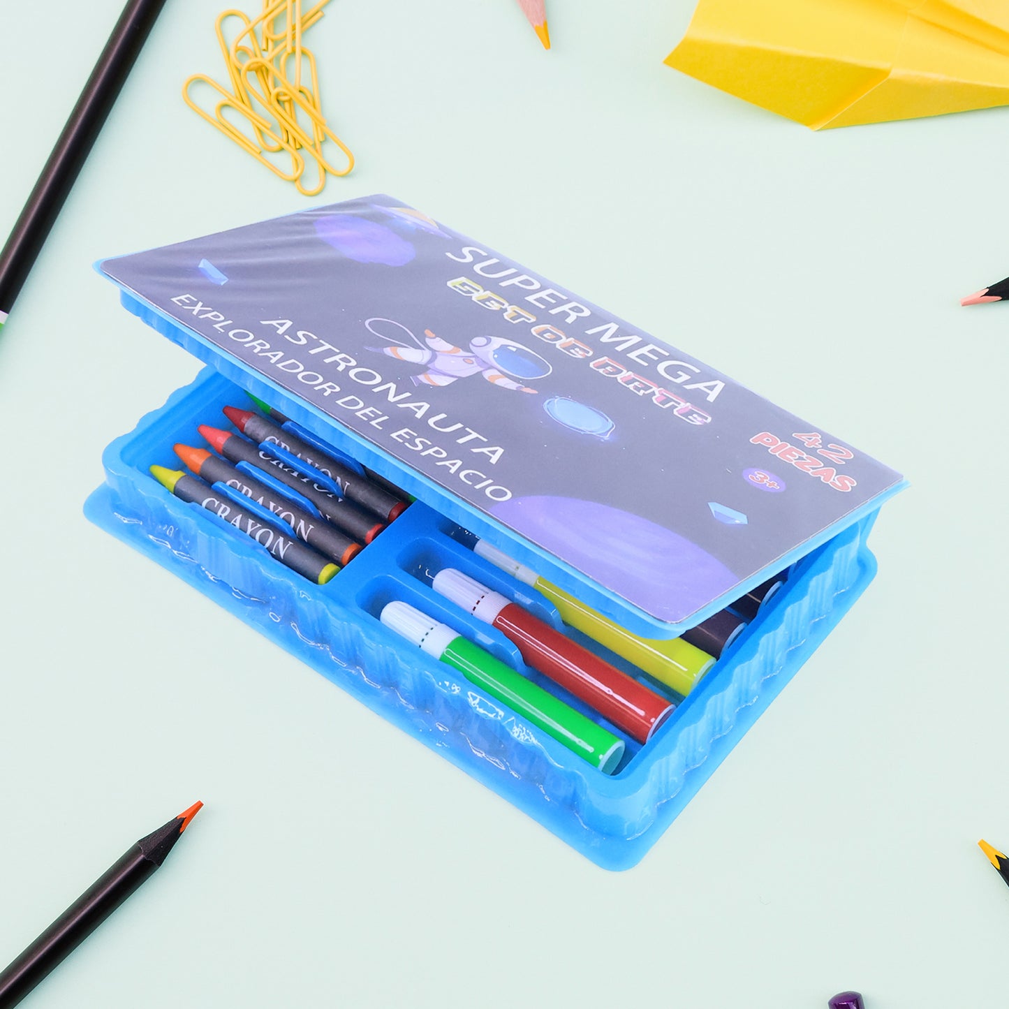 42-piece Complete Kids Art Craft Stationery Set