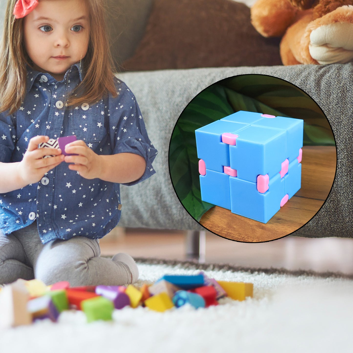 Infinity Cube Fidget Toy Stress Relief Hand Puzzle For Kids