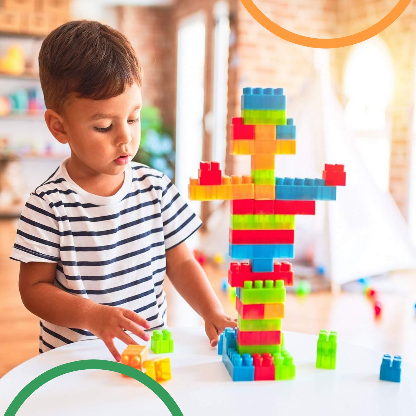 8094 60 Bricks Blocks Set for Kids (Multicolor)