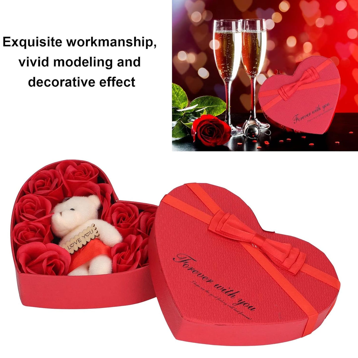 Valentine’s Day Gift Box with Teddy & Roses