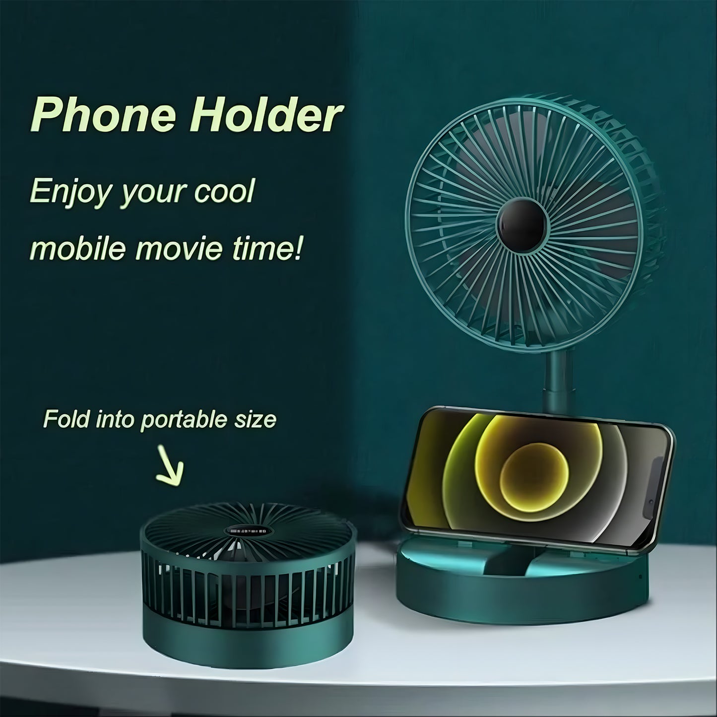 4642 Telescopic Electric Desktop Fan – Height Adjustable, Foldable & Portable