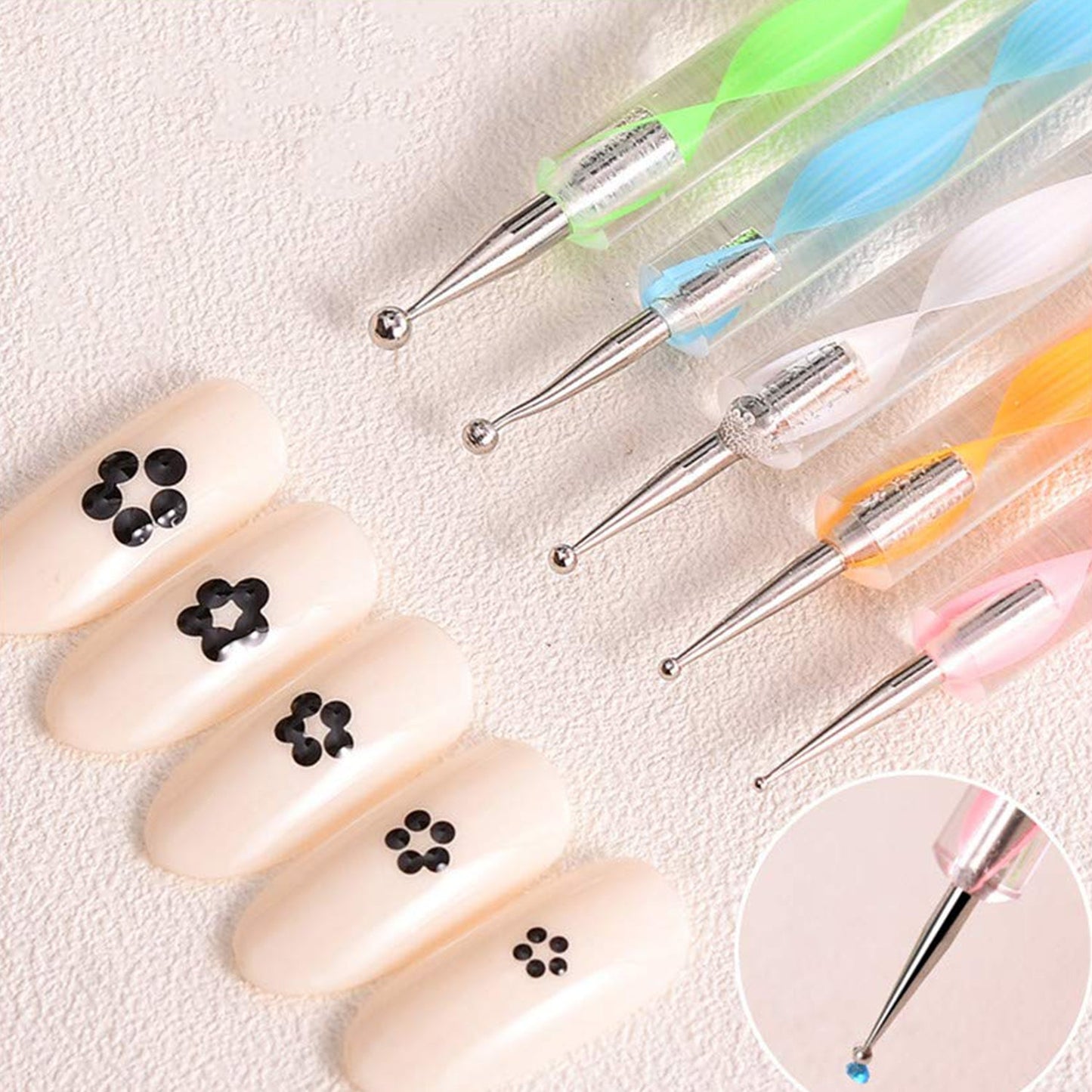 6020 Nail Art Point Pen Set – 5 Pcs