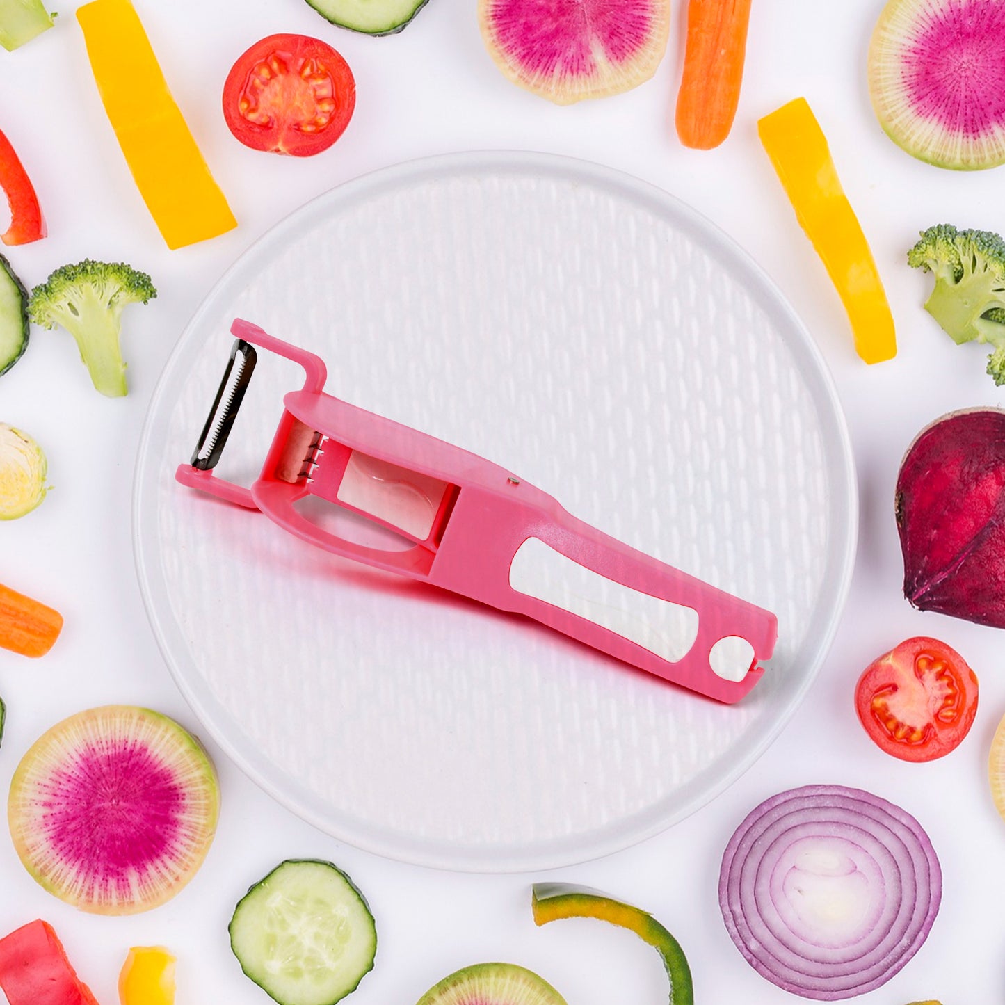 2 in 1 Vegetable & Fruit Cutter with Peeler | Stainless Steel Blade (1 Pc)