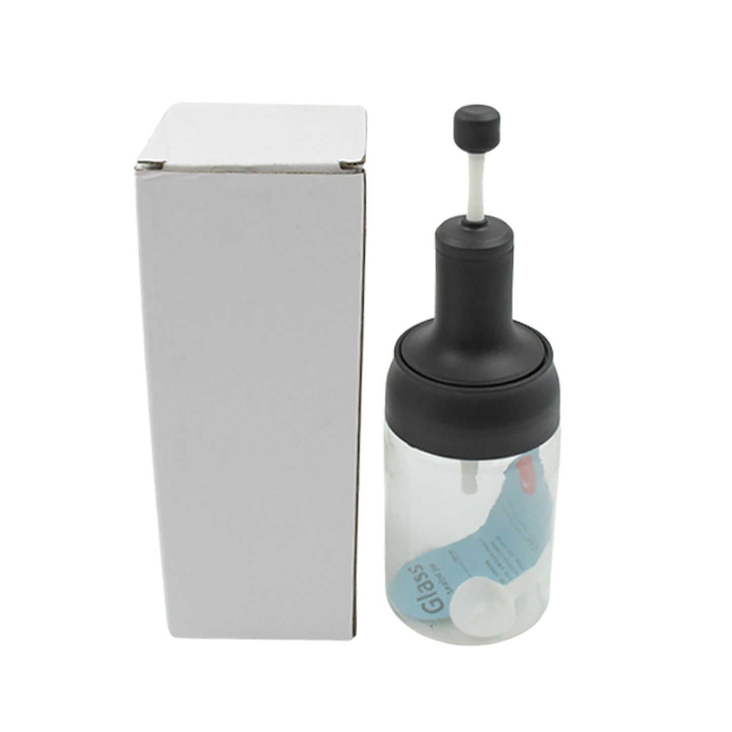 Heat-Resistant Glass Condiment Container with Spoon