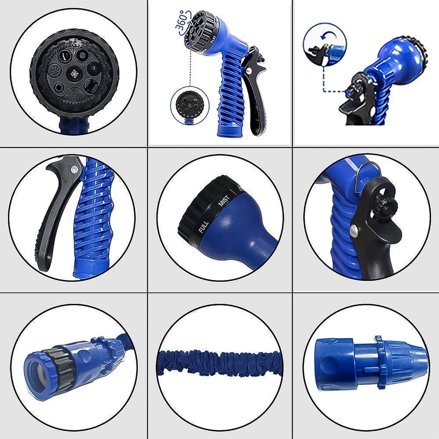 Expandable Magic Garden Hose with Spray Gun (Mix Color)
