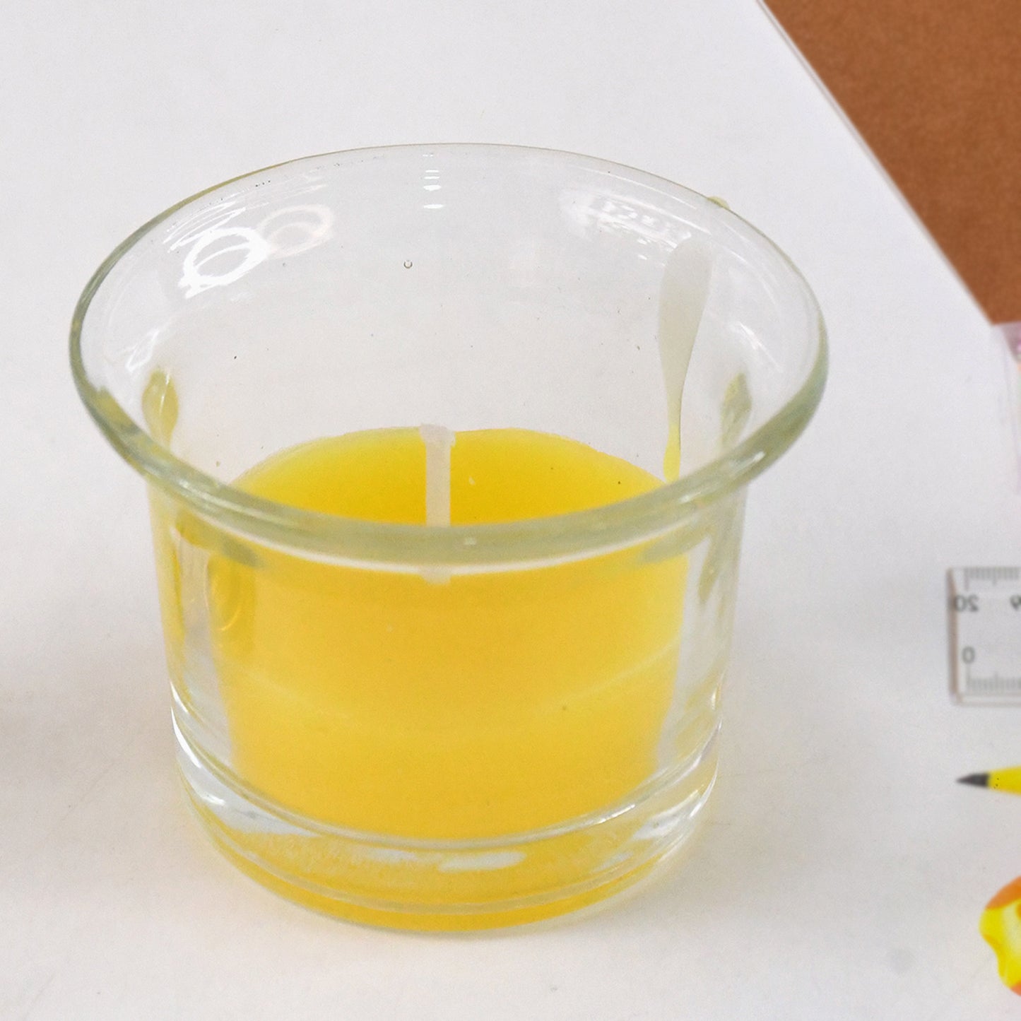 Golden Flower Glass Tea Light Candle Holder (1 Set)