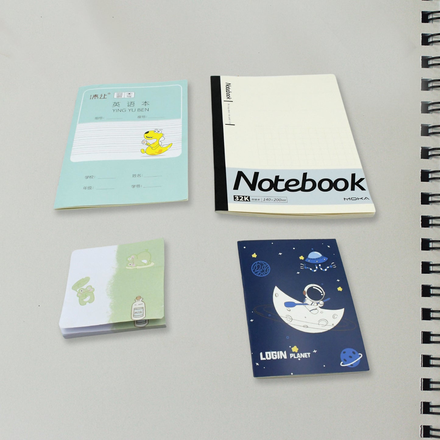 Cartoon Stationery Box with Diary, Pen, Eraser, Sharpener, Sticker & Refills (1 Box)