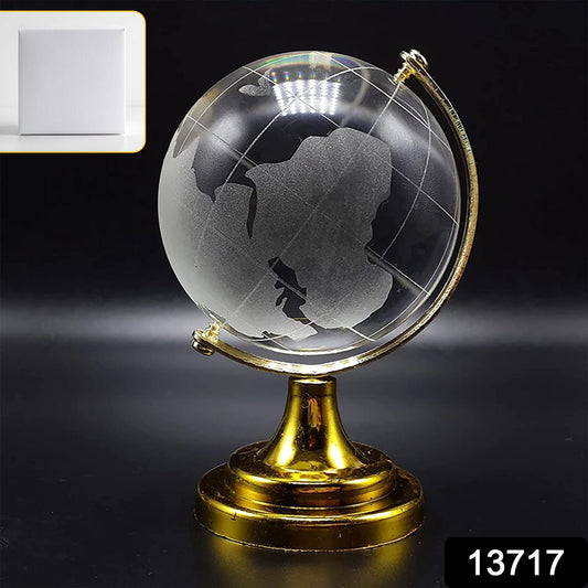 Crystal Globe / World Map 50mm with Golden Stand