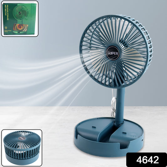 4642 Telescopic Electric Desktop Fan – Height Adjustable, Foldable & Portable