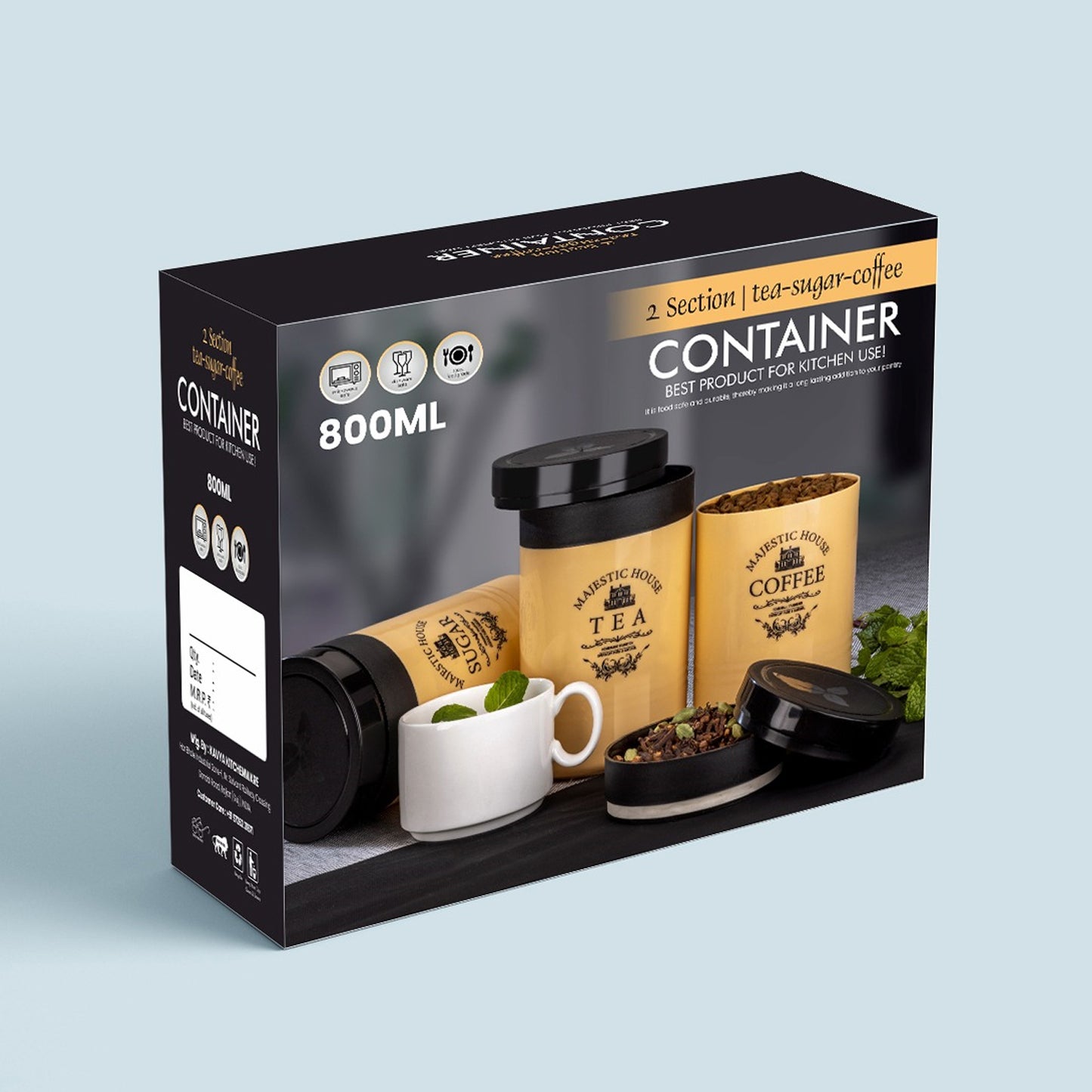 Accurate Seal Tea, Coffee & Sugar Container Set (3 Pcs)