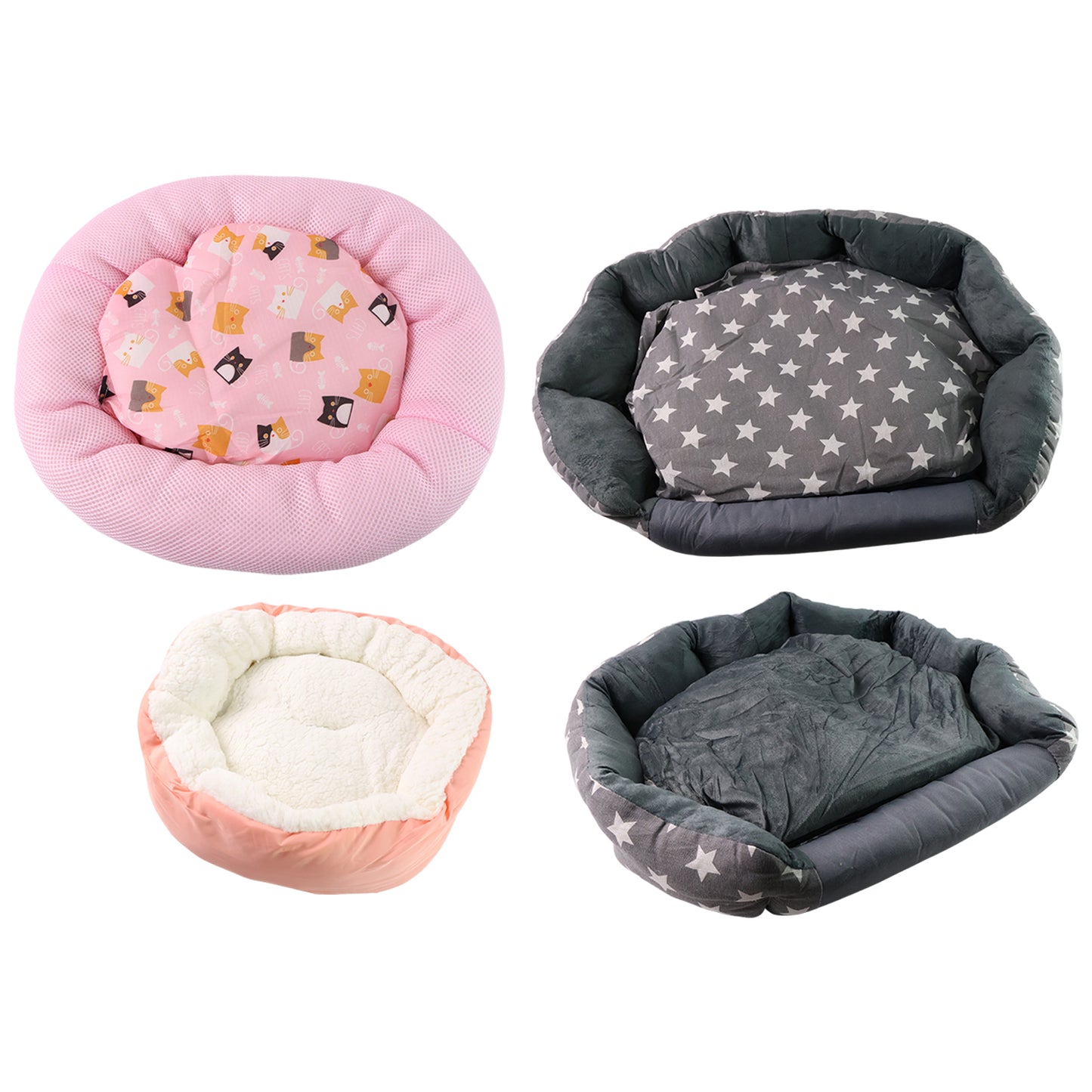 Soft Plush Pet Bed for Small Cats & Dogs – Washable Cushion (1 Pc / Assorted)