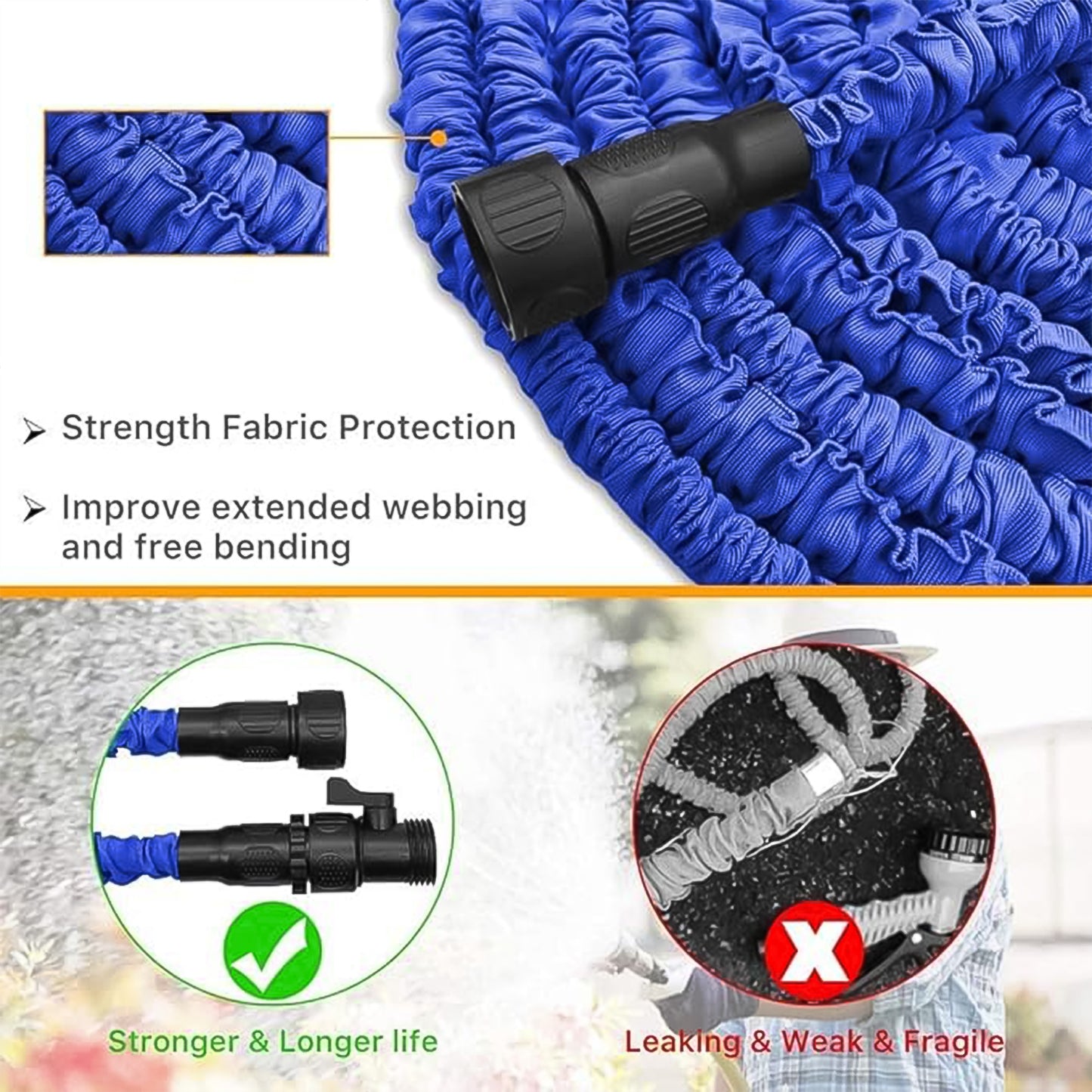 Expandable Magic Garden Hose with Spray Gun (Mix Color)