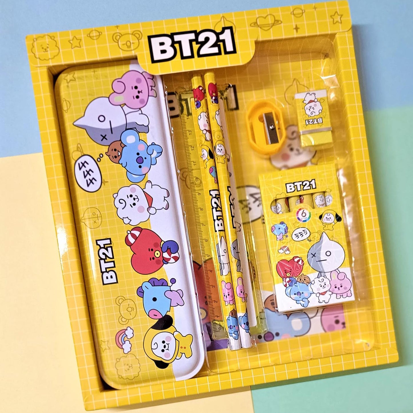3294 Kids Stationery Kit – 12 Pc Set with Pencil Box, Sharpener, Pencils & Eraser