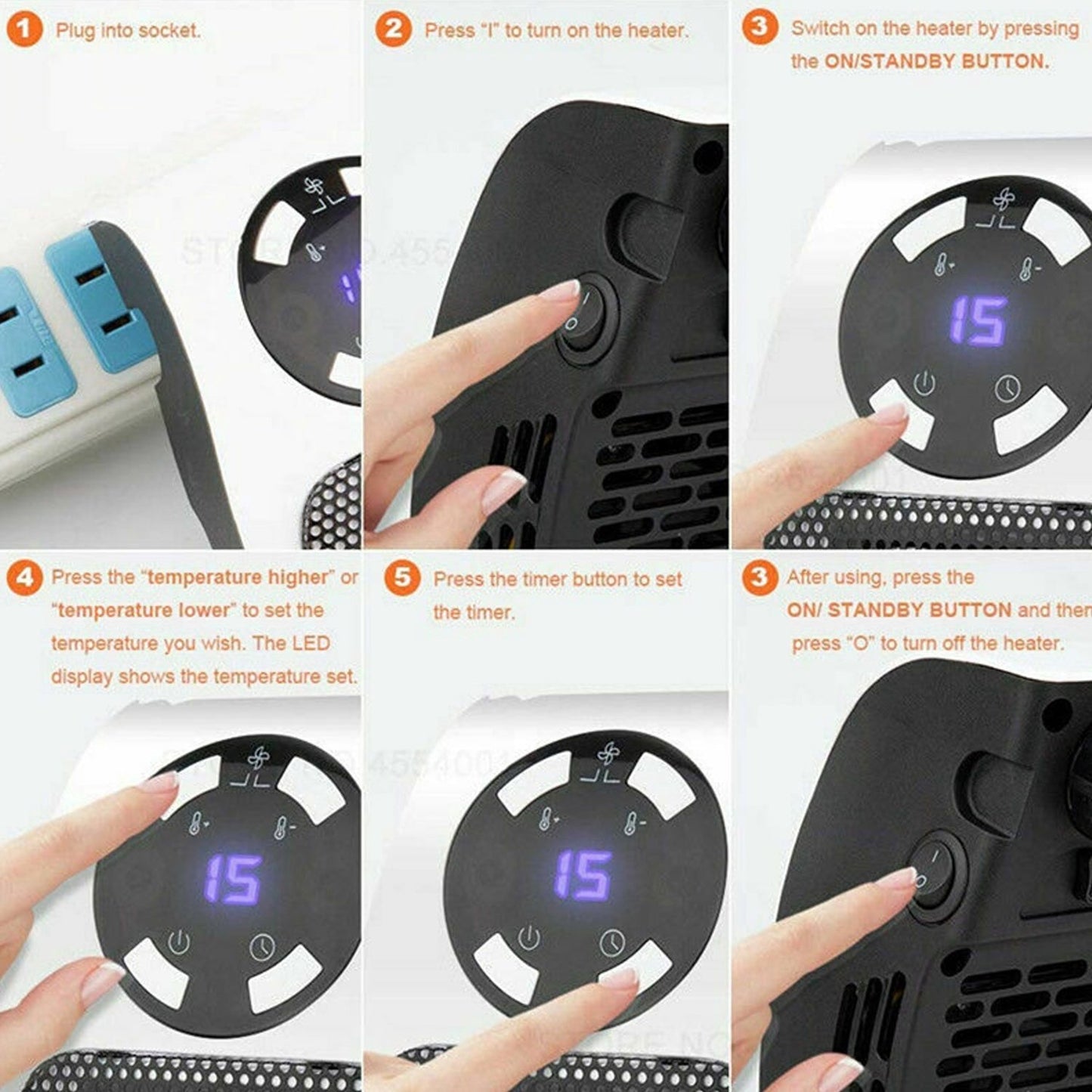 6033Portable Low Wattage Electric Heater (500W)