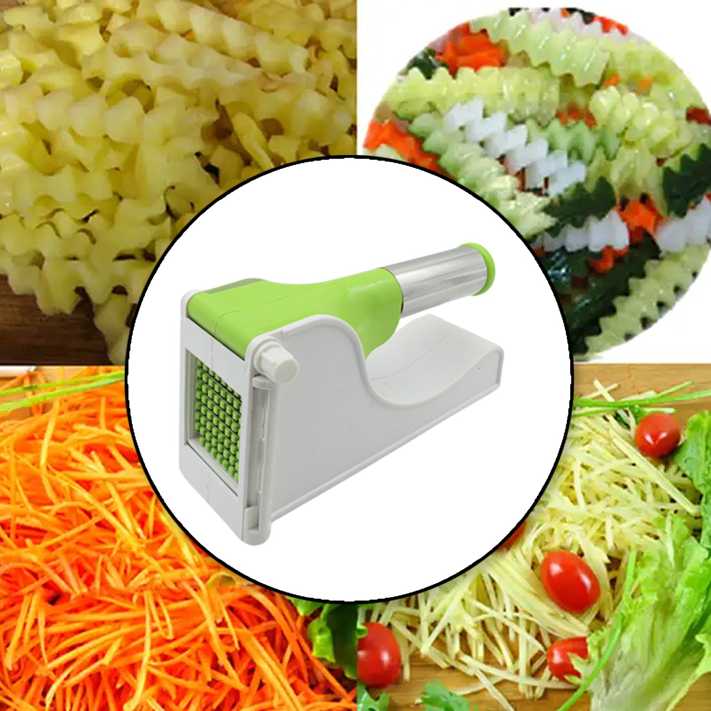 114 Plastic Potato Chipser | French Fry &amp; Chips Cutter with Container