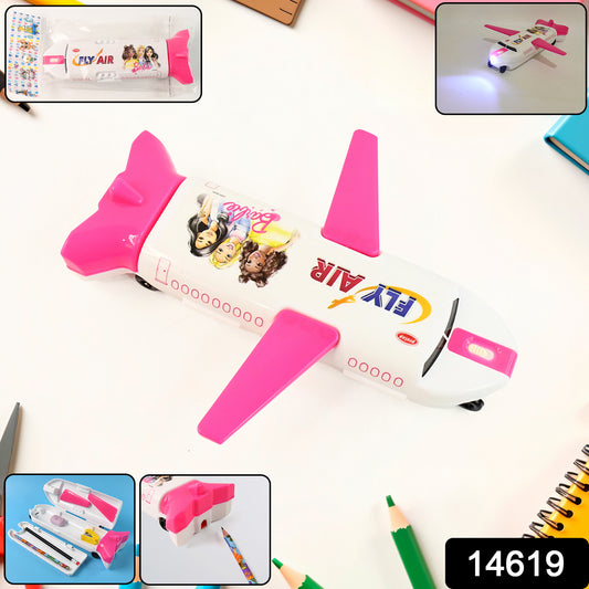 Airplane-shaped Compass Box With Led Light And Built-in Sharpener