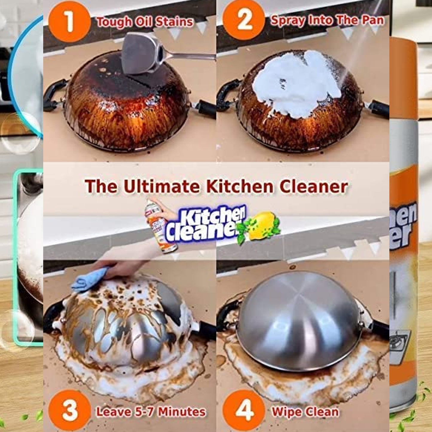 1331 Multipurpose Bubble Foam Kitchen Cleaner – Oil & Grease Remover