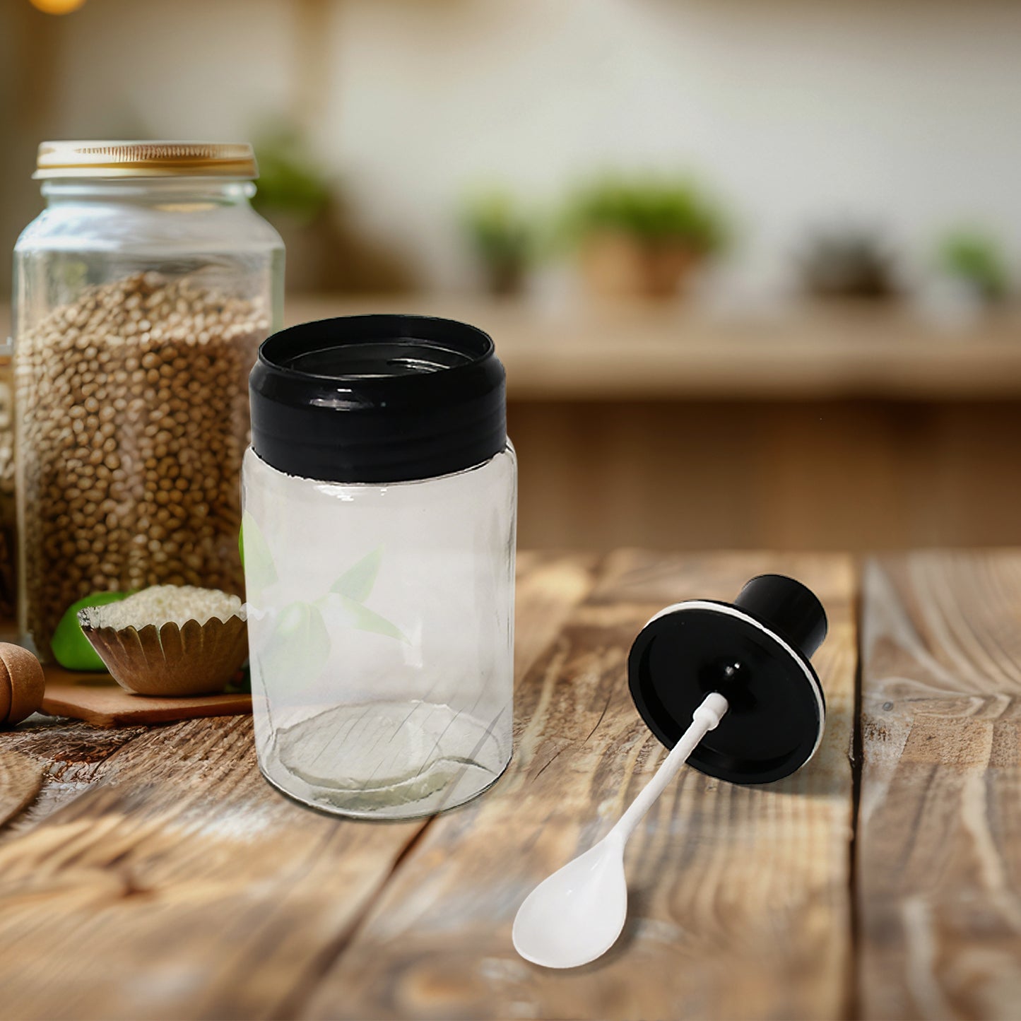 Glass Oil & Spice Bottle Set (5 Pcs)