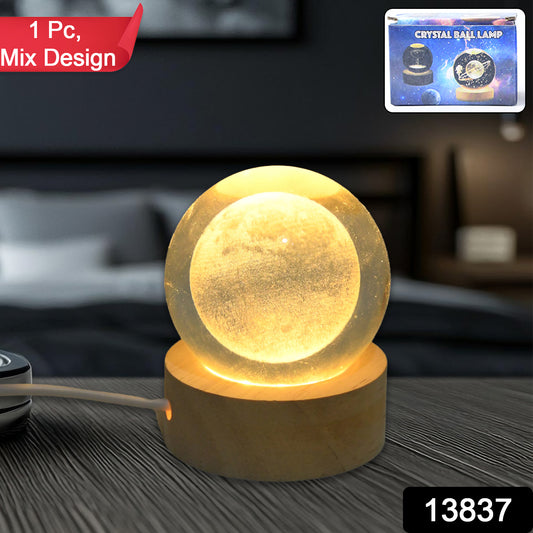 3D Crystal Ball Lamp with Base